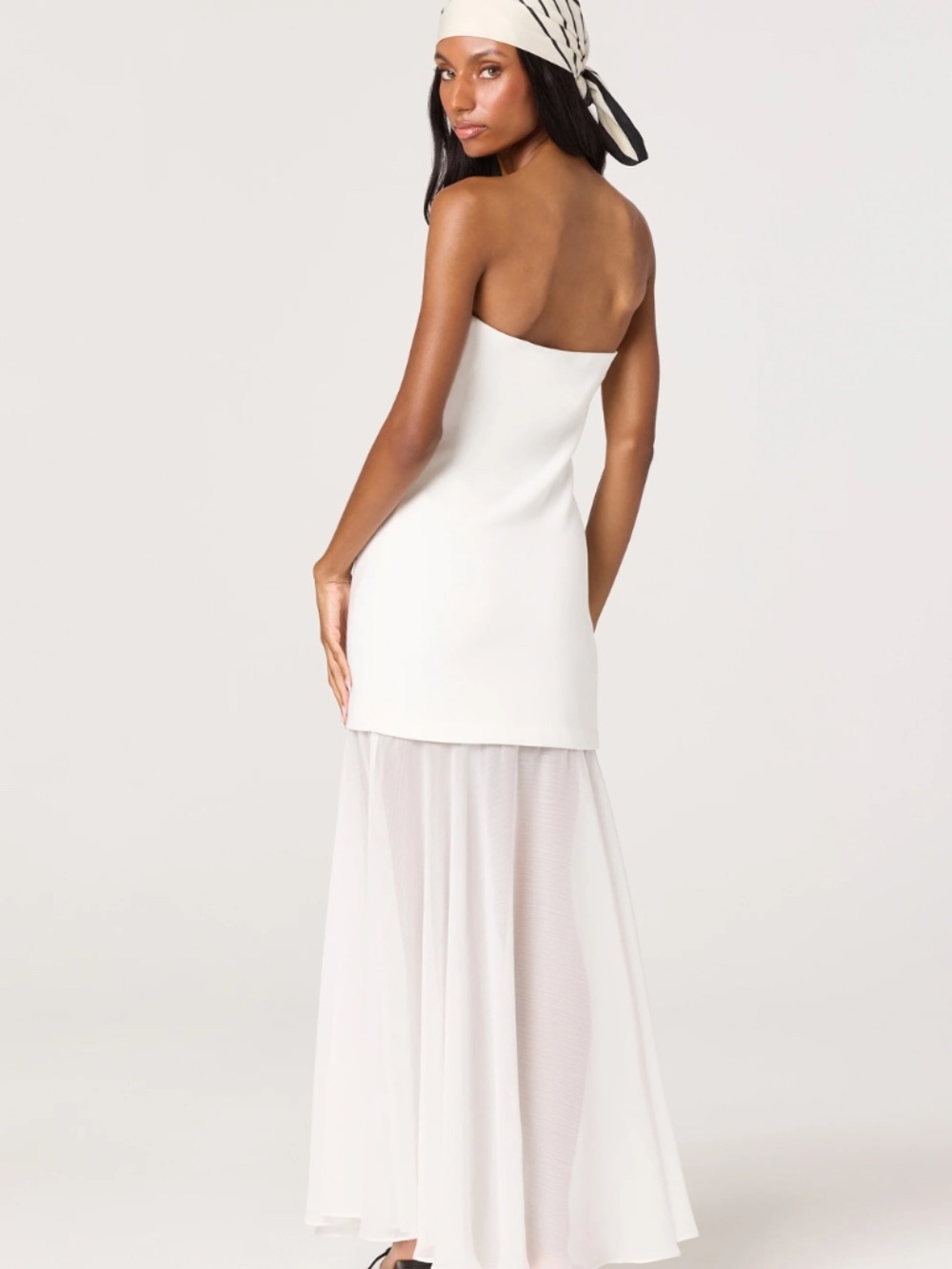 Astr The Label Lizet Strapless Mini Dress with Sheer Maxi Overlay XS - Picture 3 of 3